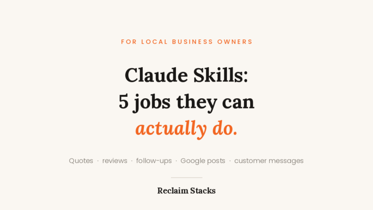 Claude skills for local business owners: five jobs they can do