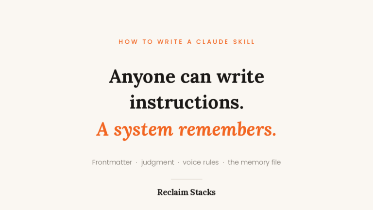 How to write a Claude skill that works, from frontmatter to memory file